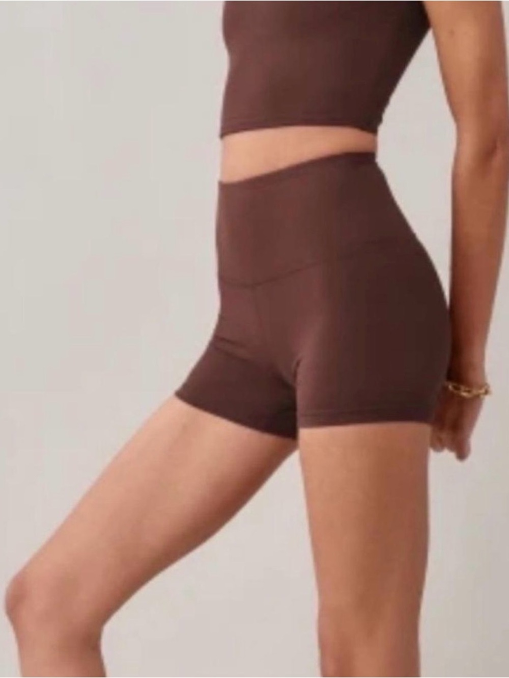 Reformation Brown High-Rise Bike Shorts
